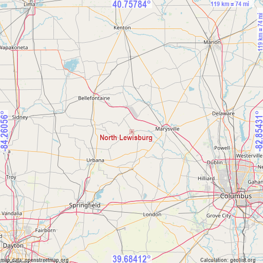 North Lewisburg on map