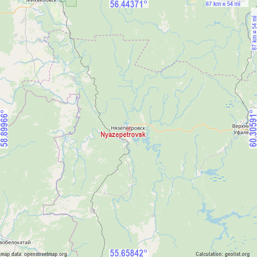 Nyazepetrovsk on map