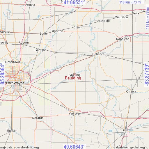 Paulding on map