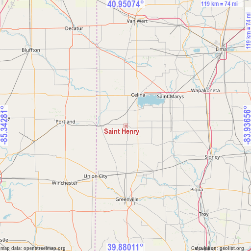 Saint Henry on map