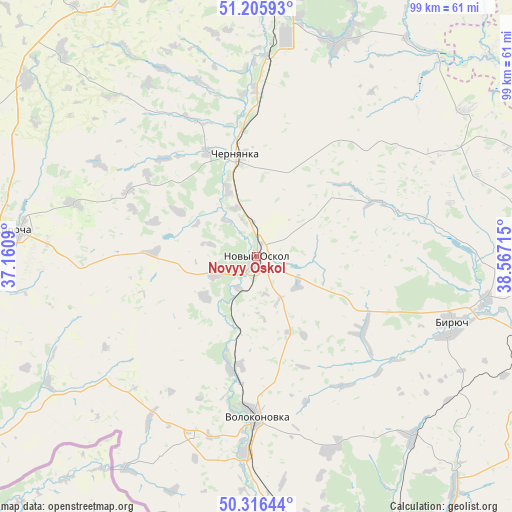Novyy Oskol on map