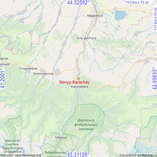 Novyy Karachay on map