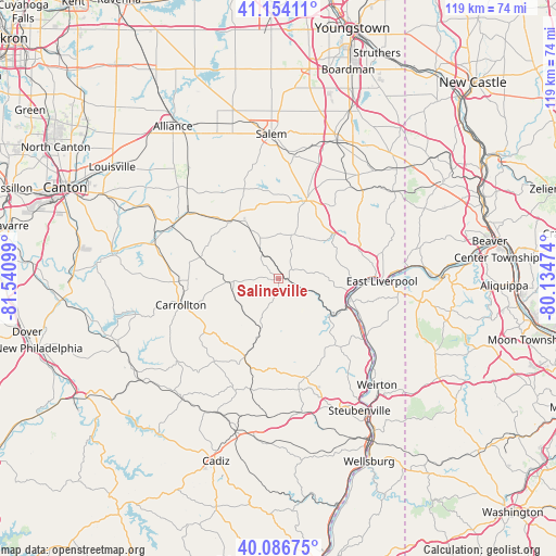 Salineville on map