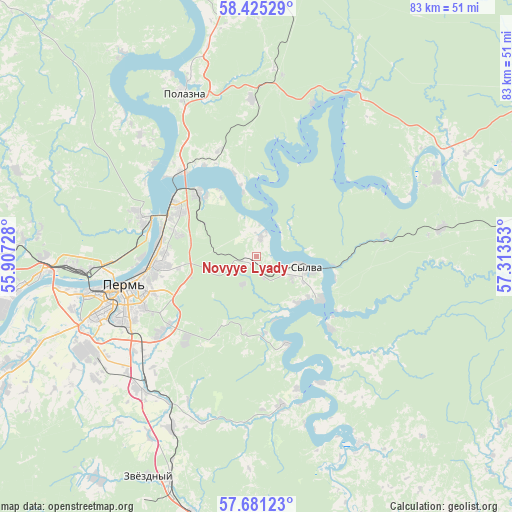Novyye Lyady on map