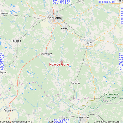 Novyye Gorki on map