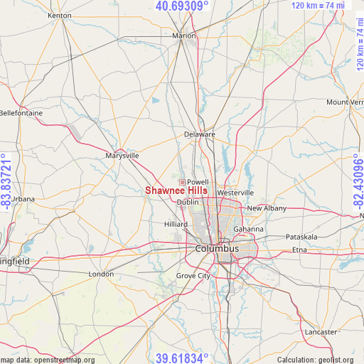 Shawnee Hills on map