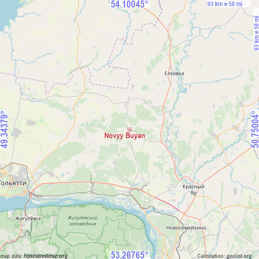 Novyy Buyan on map
