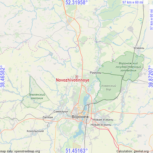 Novozhivotinnoye on map
