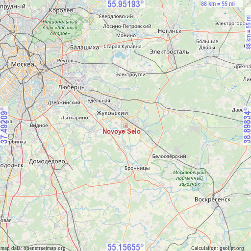 Novoye Selo on map