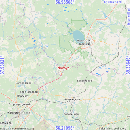 Novoye on map