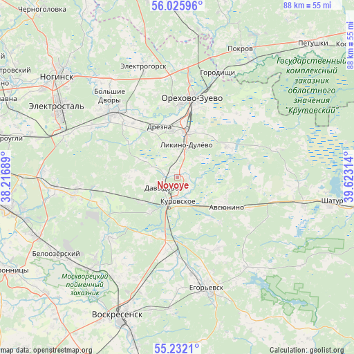 Novoye on map