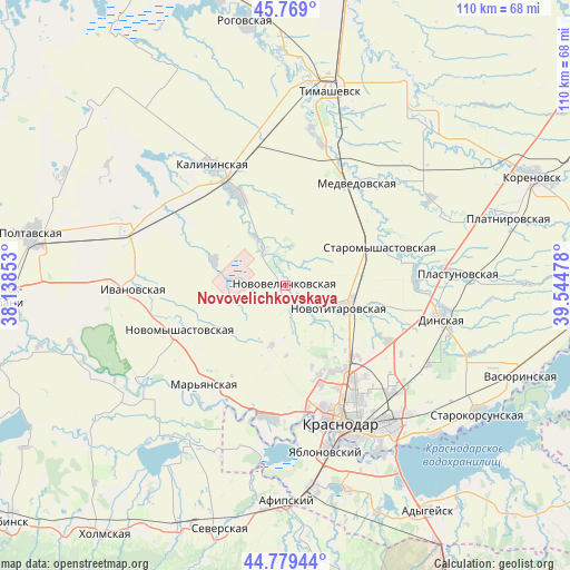 Novovelichkovskaya on map