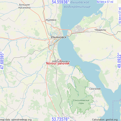 Novoul’yanovsk on map