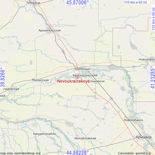 Novoukrainskoye on map