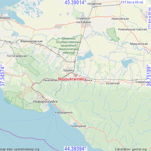 Novoukrainskiy on map