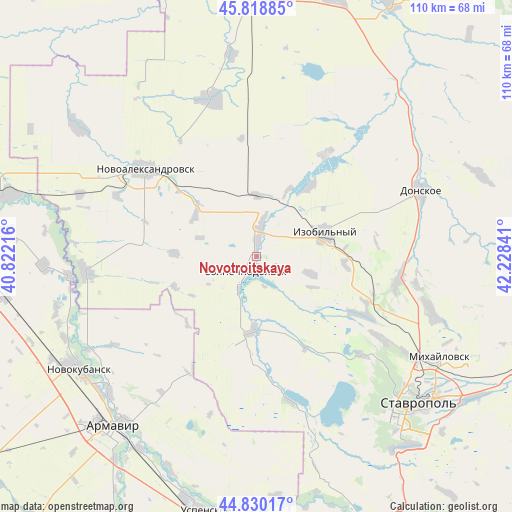 Novotroitskaya on map