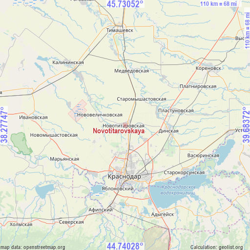 Novotitarovskaya on map