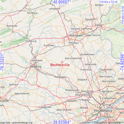 Bechtelsville on map