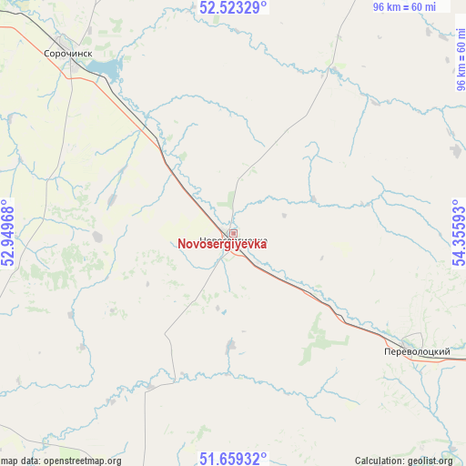 Novosergiyevka on map