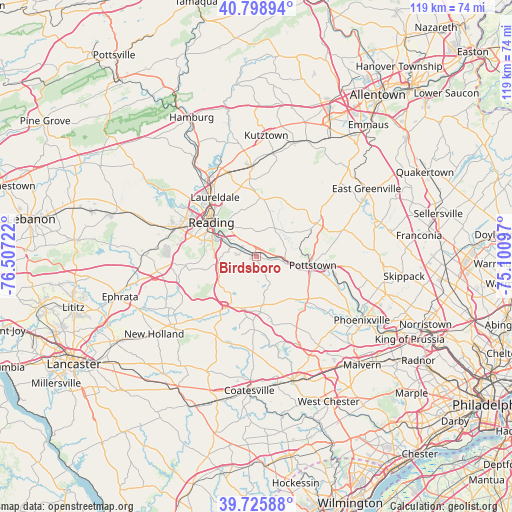 Birdsboro on map