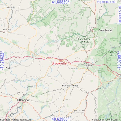 Brookville on map