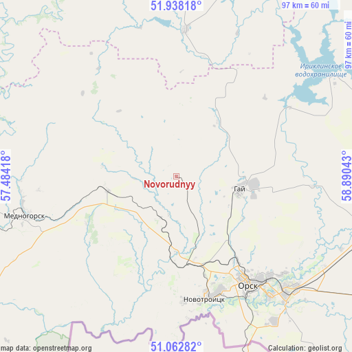 Novorudnyy on map