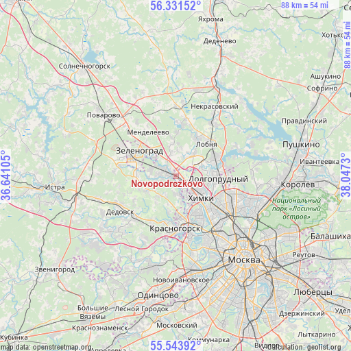 Novopodrezkovo on map