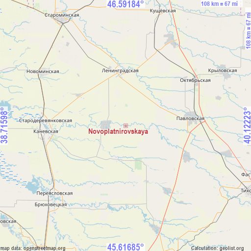 Novoplatnirovskaya on map