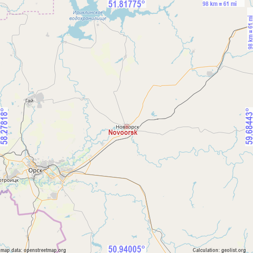 Novoorsk on map
