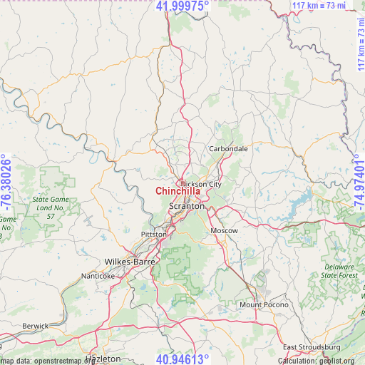 Chinchilla on map