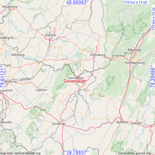 Conemaugh on map