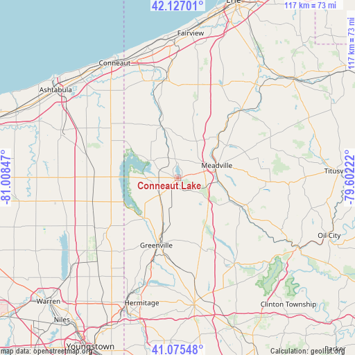 Conneaut Lake on map