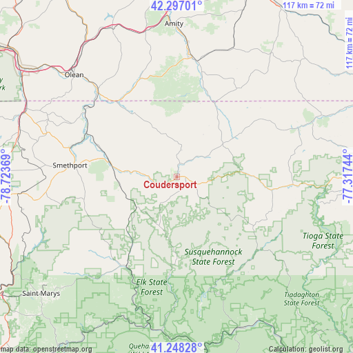 Coudersport on map