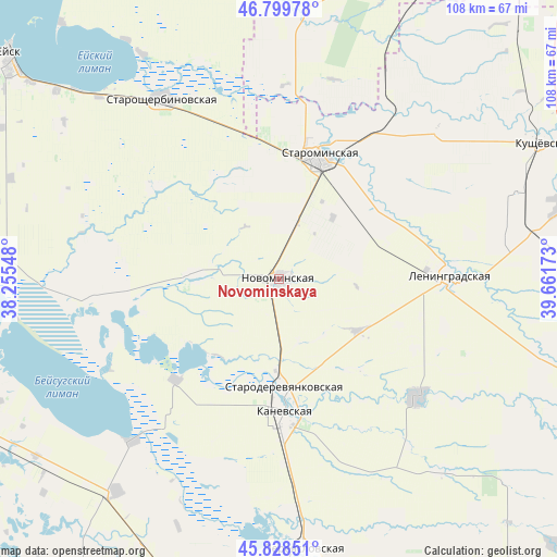 Novominskaya on map