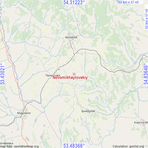 Novomikhaylovskiy on map