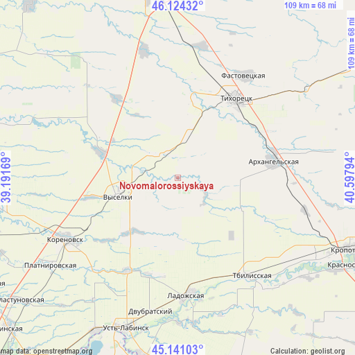 Novomalorossiyskaya on map