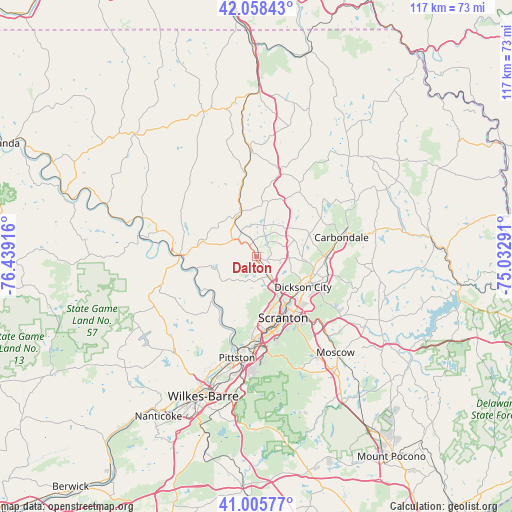 Dalton on map