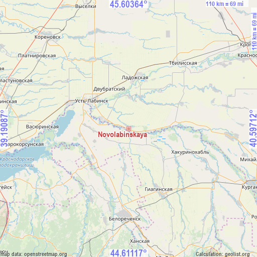 Novolabinskaya on map