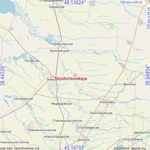 Novokorsunskaya on map