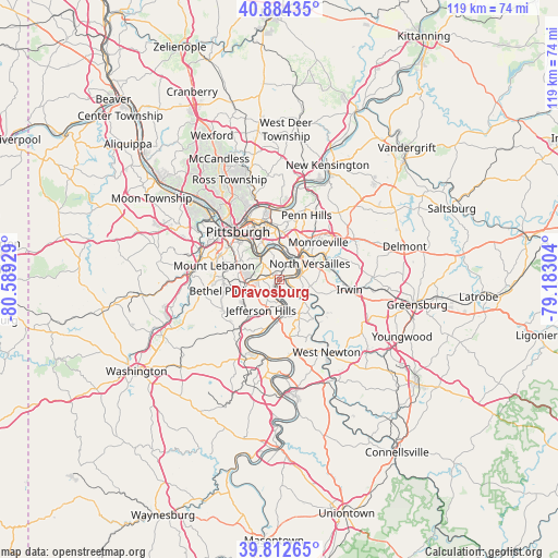 Dravosburg on map