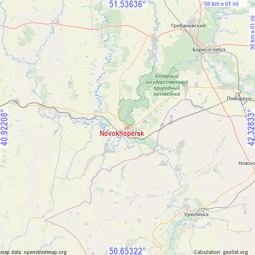 Novokhopërsk on map