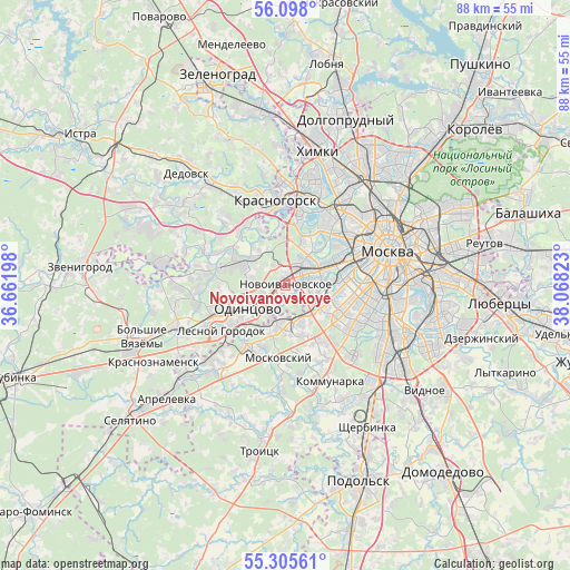 Novoivanovskoye on map