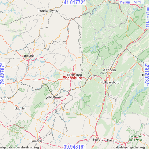 Ebensburg on map