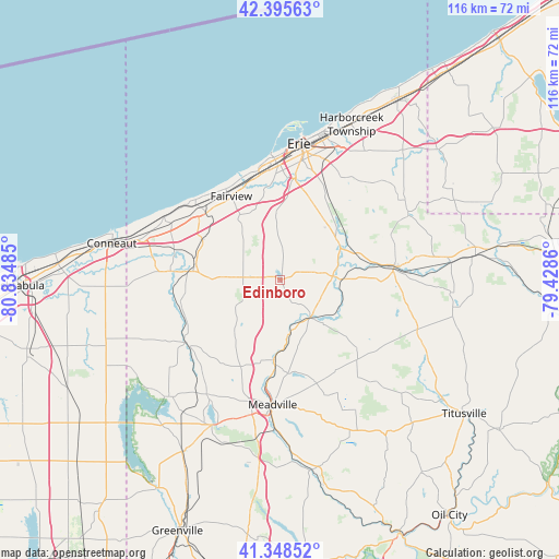 Edinboro on map