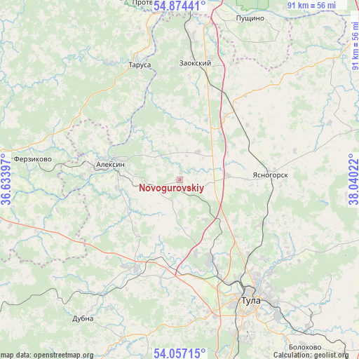 Novogurovskiy on map