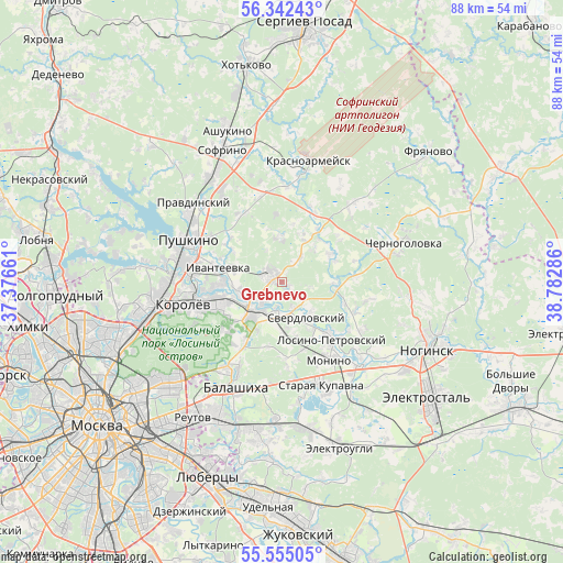 Grebnevo on map