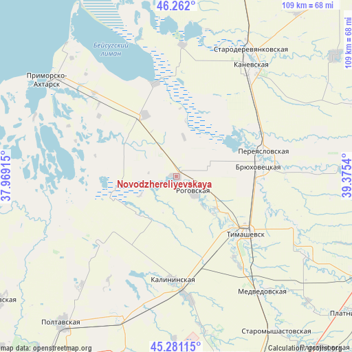 Novodzhereliyevskaya on map