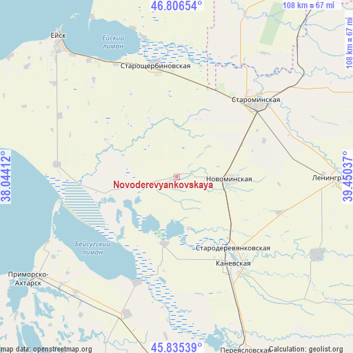 Novoderevyankovskaya on map