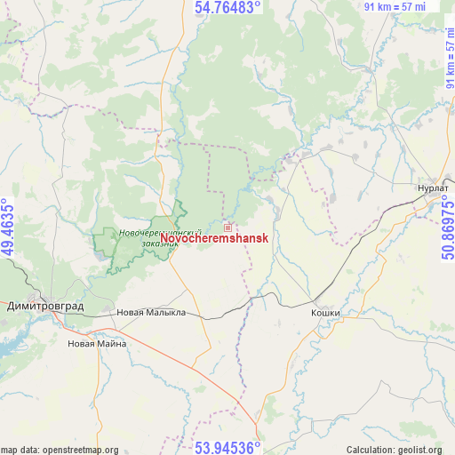 Novocheremshansk on map