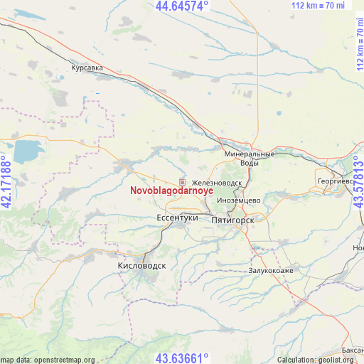 Novoblagodarnoye on map